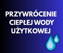 Przywrócenie dostaw ciepła na potrzeby ciepłej wody użytkowej