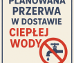 29 lipca: planowana przerwa w dostawie ciepłej wody