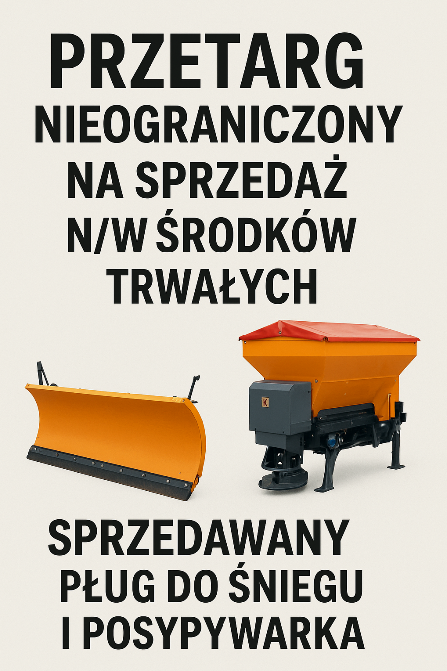 PRZETARG NIEOGRANICZONY NA SPRZEDAŻ N/W ŚRODKÓW TRWAŁYCH